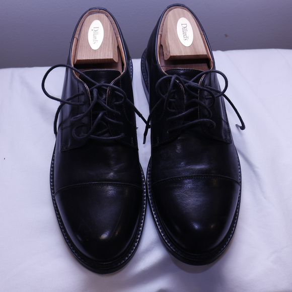 Johnston and Murphy Black Dress Shoe Size 9.5 - Picture 1 of 8